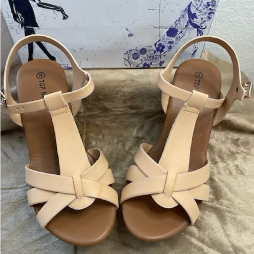 Top Moda Oak-22 Beige Heels